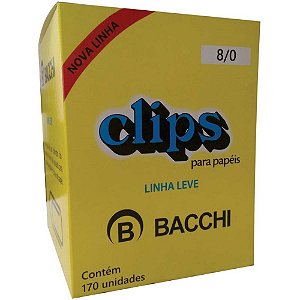 Clipe galvanizado aco 8/0 linha leve 170 un - bacchi (caixa)