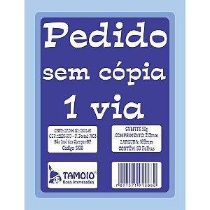 Impresso talao de pedido 1/18 1 via 50 folhas - tamoio (pct.c/20)
