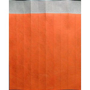 Pulseira identificacao tyvek laranja fluor - tecnomidia (pct.c/50)