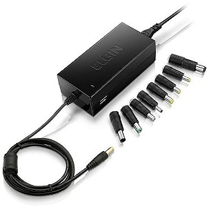 Fonte para notebook 90w universal c/09 adapt.bivol - elgin (unidade)