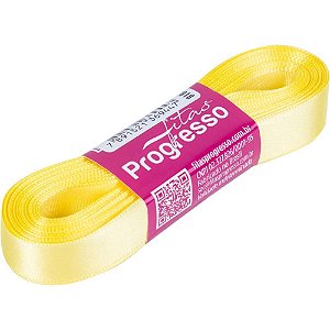 Fita de cetim 15mm 10m. amarelo canari 242 - fitas progresso (unidade)