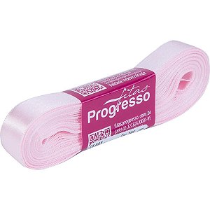Fita de cetim 15mm 10m. rosa claro 206 - fitas progresso (unidade)
