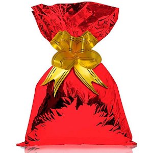 Saco metalizado 35x55cm vermelho 35x53cm - gala embalagens (pct.c/50)