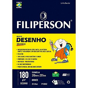 Bloco tecnico sem margem desenho a-4 180g. 20fls.branco - filiperson (pct.c/05)