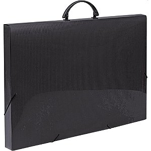 Maleta plastica com alca colors a3 preta 35x33x50,5cm - polibras (unidade)