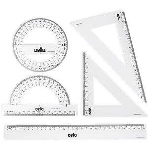 Conjunto para desenho 1 e 2 grau c/05 pecas flexivel - dello (blister)