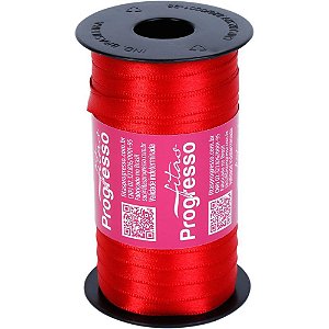 Fita de cetim 07mm 100m. vermelho 209 - fitas progresso (carretel)
