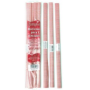Plastico para encapar 2m 45cm xadrez vermelho - goldplas (pct.c/05)