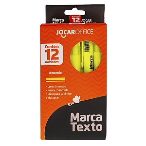 Caneta marca texto jocar amarela - leonora (cx.c/12)