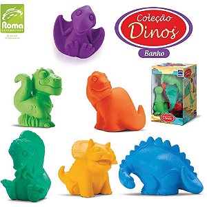 Brinquedo para bebe colecao dinos banho 8,5cm. - roma (cx.c/06)