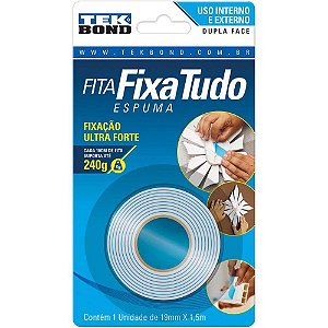 Fita dupla face fixa tudo espuma 19mmx1,5m - tekbond (unidade)