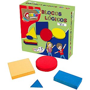 Brinquedo pedagogico madeira blocos logicos 48 pcs - carlu (unidade)