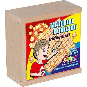 Material dourado caixa em madeira 62pecas - carlu (unidade)