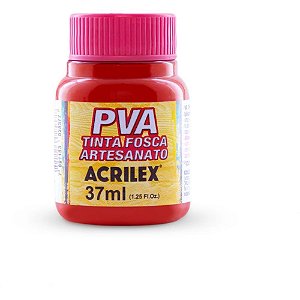 Tinta pva 37ml. vermelho fogo - acrilex (cx.c/12)