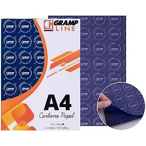 Papel carbono para lapis papel a4 azul ge 927 - gramp line (cx.c/100)