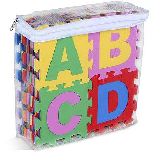 Brinquedo pedagogico eva alfanumerico 36pcs 16x16cm - carlu (unidade)