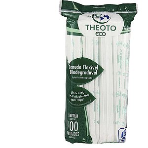 Canudo biodegradavel 6x21cm flexivel emb.individual - theoto (pct.c/100)