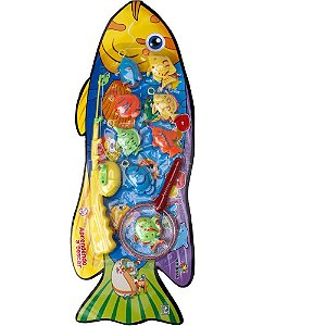 Jogo diverso pega peixe c/vara/redinha/peix - art brink (unidade)