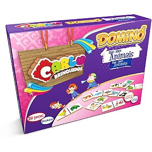 Domino animais em madeira 28pcs - carlu (unidade)