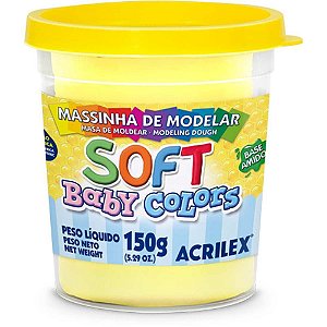 Massa para modelar soft 150g.amarelo bebe bs amid - acrilex (pote)