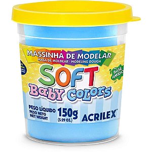 Massa para modelar soft 150g.azul bebe bs amido - acrilex (pote)