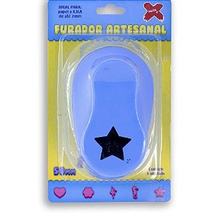 Furador papel e eva gigante estrela 50mm - make+ (unidade)