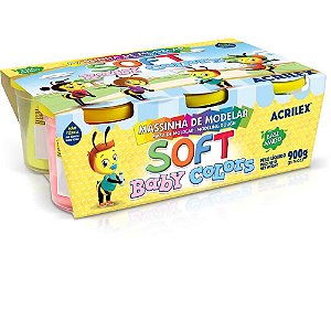 Massa para modelar soft baby color 150g 6cores - acrilex (unidade)