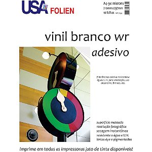 Papel fotografico inkjet a4 vinil branco adesivo 90g - usa folien (pct.c/10)