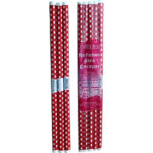 Plastico para encapar 2m 45cm coracoes vermelhos - goldplas (pct.c/05)