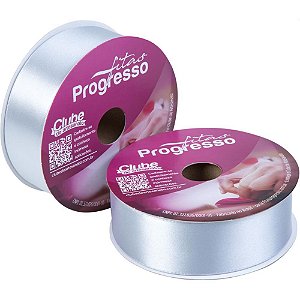 Fita de cetim 38mm 50m. prata 084 - fitas progresso (rolo)