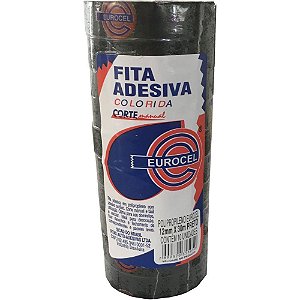 Fita adesiva pp 2000 12mmx30m preta - eurocel (pct.c/10)