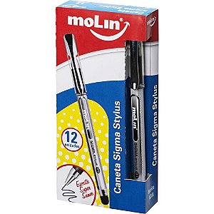 Caneta esferografica sigma stylus 0.7mm azul - molin (cx.c/12)