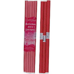 Plastico para encapar 2m 45cm bolinhas vermelhas - goldplas (pct.c/05)