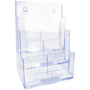 Organizador de escritorio triplo vertical cristal - maxcril (unidade)