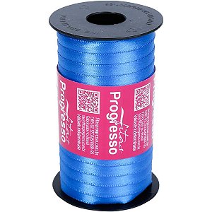 Fita de cetim 07mm 100m. azul royal 214 - fitas progresso (carretel)