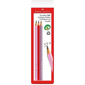Lapis preto triangular ecolapis grip 2001 rs/vm/ll - faber-castell (bl.c/03)