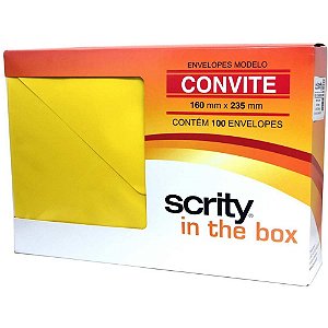 Envelope convite colorido 160x235 amarelo rio de jan.80g - scrity (pct.c/100)
