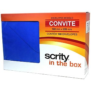 Envelope convite colorido 160x235 az.royal grecia 80g - scrity (pct.c/100)