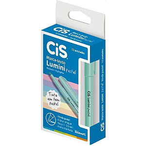 Caneta marca texto cis lumini verde pastel - sertic (cx.c/12)