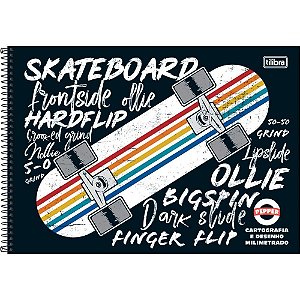 Caderno desenho milimetrado pepper espiral 80fls masculino - tilibra (pct.c/04)
