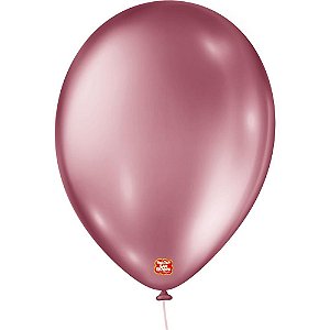 Balao 9 liso metalizado rosa - sao roque (pct.c/25)