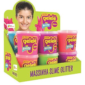 Slime gelelé balde gliter 457g - doce brinquedo (dp.c/12)