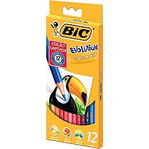 Lapis de cor sextavado evolution 12 cores - bic (unidade)