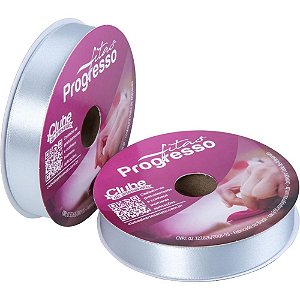 Fita de cetim 22mm 50m. prata 084 - fitas progresso (rolo)