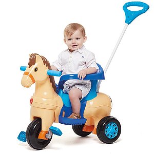 Veiculo para bebe poto calesita 2em1 azul c/som - calesita (unidade)