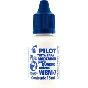 Tinta marcador quadro branco reabastecedor wbm-7 azul 15ml - pilot (cx.c/12)