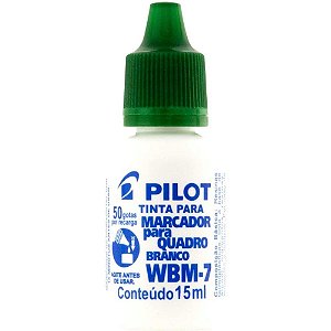 Tinta marcador quadro branco reabastecedor wbm-7 verde 15ml - pilot (cx.c/12)