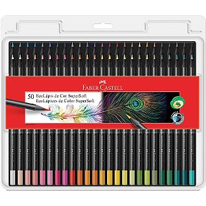 Lapis de cor redondo supersoft 50 cores - faber-castell (pct.c/03)