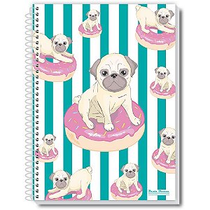 Caderno espiral 1/4 capa dura uau feminino 96fls. - pauta branca (pct.c/05)