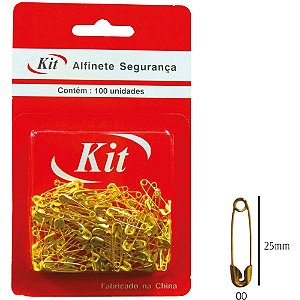 Alfinete seguranca n.00 dourado - kit (ct.c/100)